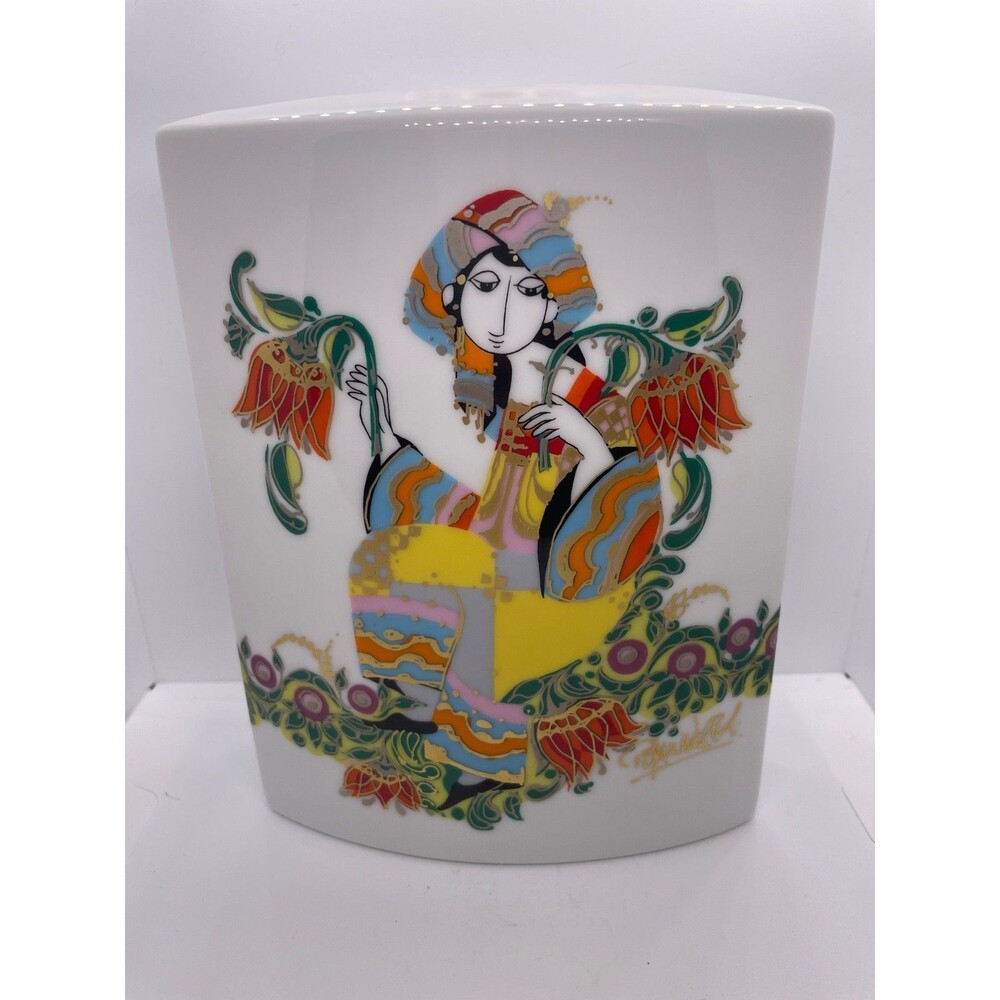 Rosenthal Studio-Linie Bjorn Wiinblad Gold Gild square Vase 1001 Nights